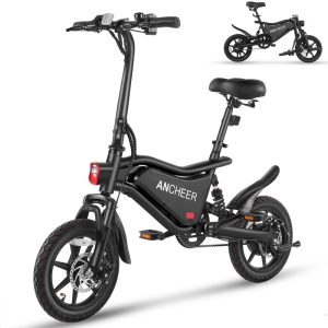 ANCHEER Peak 500W Electric Bike for Adults,  Foldable Electric Bikes with 48V 374Wh Battery,  14" Electric Bicycle for Men Women,  LCD Digital Display,  Cruise Control Ebikes,  Dual Suspension Fork UL