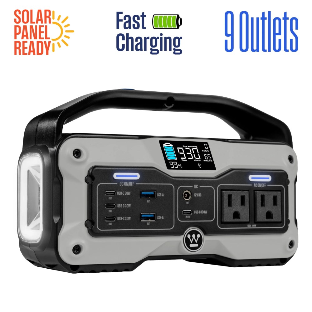 Westinghouse Portable Power Station 183Wh Lithium-Ion Battery,400W with LED Display