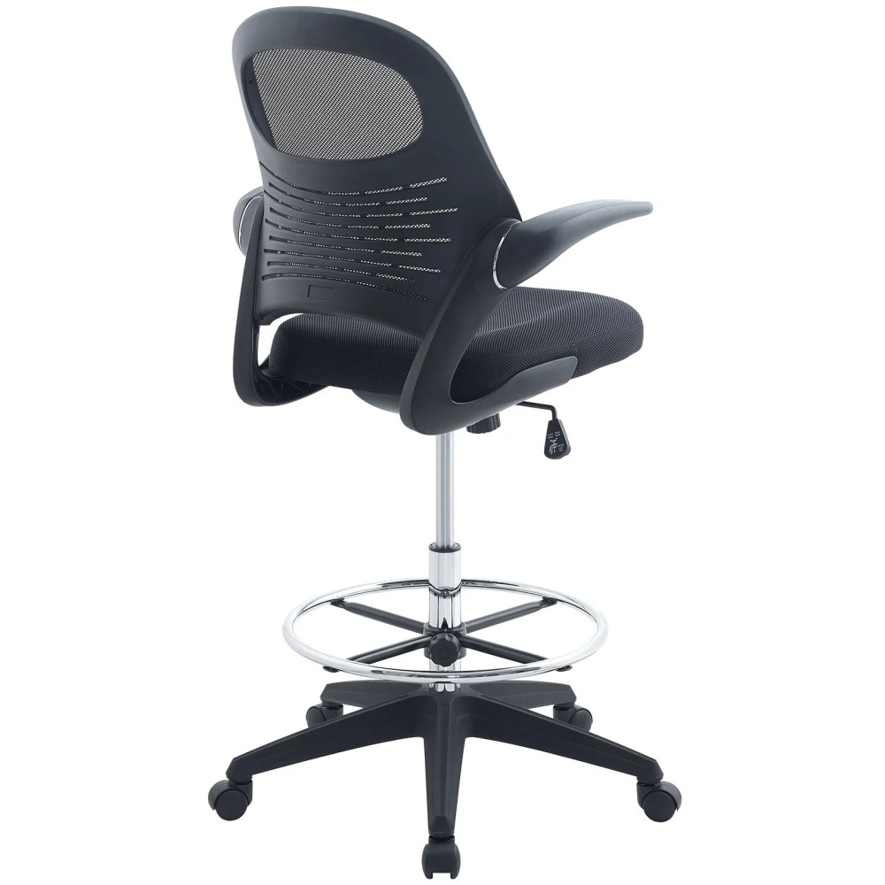 Modway Advance Drafting Chair with Mesh Back and Armrests in Black - Image 2