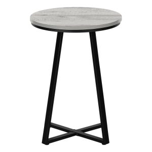 ACCENT TABLE - 22"H / GREY / BLACK METAL