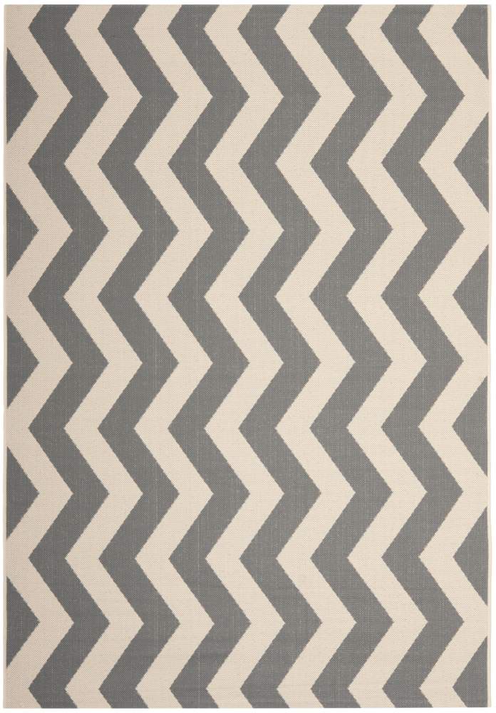 Safavieh Courtyard Ayden Chevron Indoor/Outdoor Area Rug, Gray/Beige, 6'7" x 9'6"