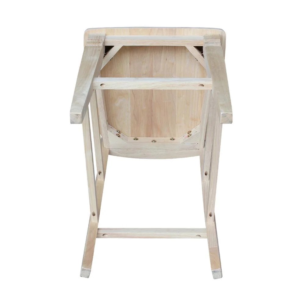 International Concepts Wood Seattle Bar Height Stool - 29.92" Seat Height - Unfinished - Image 8