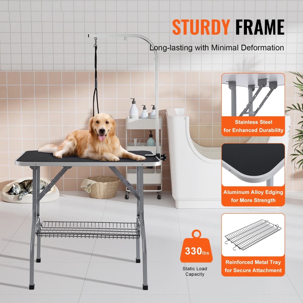KFFKFF Pet Dog Cat Grooming Table Arm with Clamp 36" Foldable Adjustable Height - Image 5