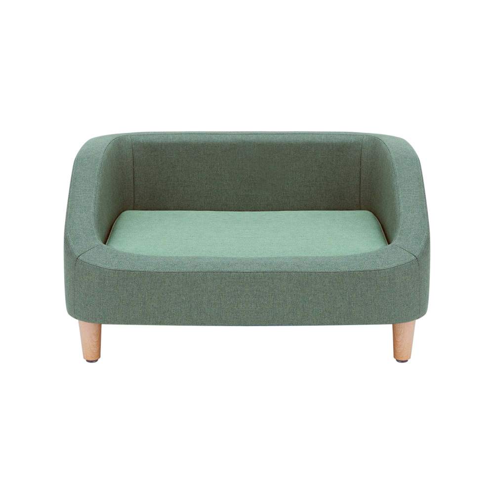 Teamson Pets Bennett Linen Sofa Dog Bed for Pets up to 66 lbs, Sea Green - Image 6