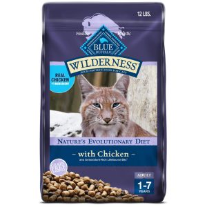 Blue Buffalo Wilderness Natural Adult Dry Cat Food,  High-Protein,  Chicken,  12-lb. Bag