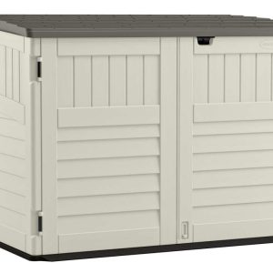 Suncast 70 cu. ft. Stow Away All-Weather Resin Horizontal Outdoor Storage Shed,  Vanilla