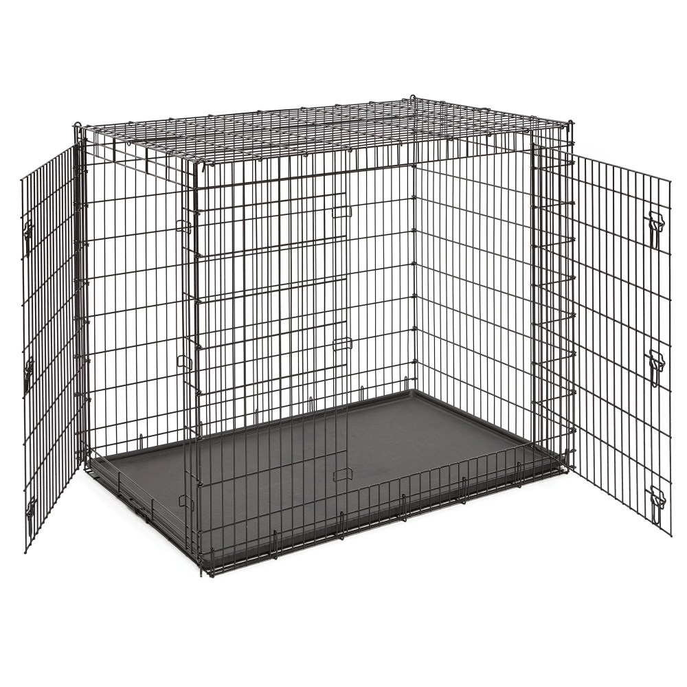 Solutions by MidWest Homes for Pets 54-Inch Drop Pin Crate for Giant Breeds Over 100 lbs, Double Door Dog Crate with Leak-Proof Tray & Secure Latches, Durable Drop Pin Construction - Image 3