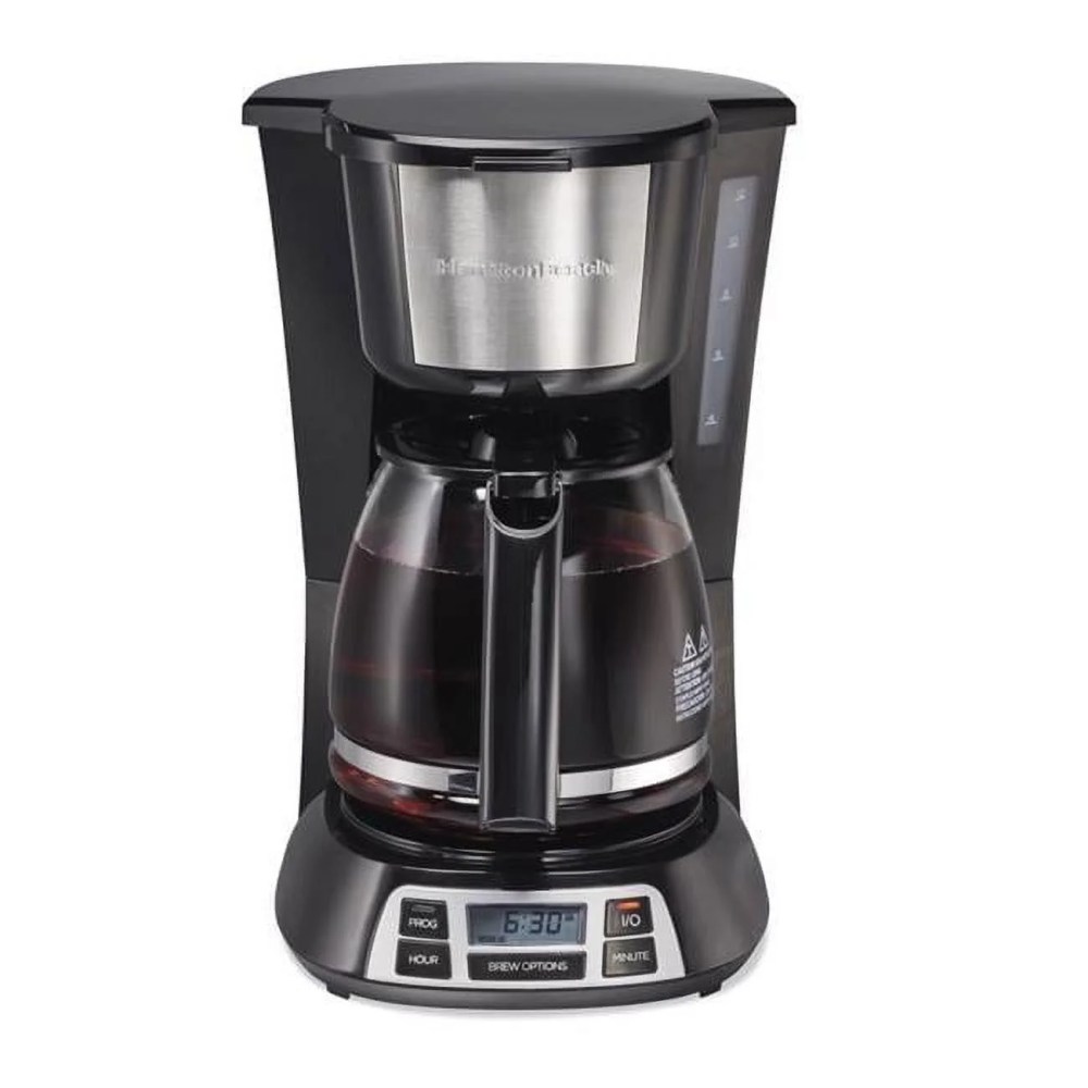 12 Cups Coffee Maker,Black & Silver