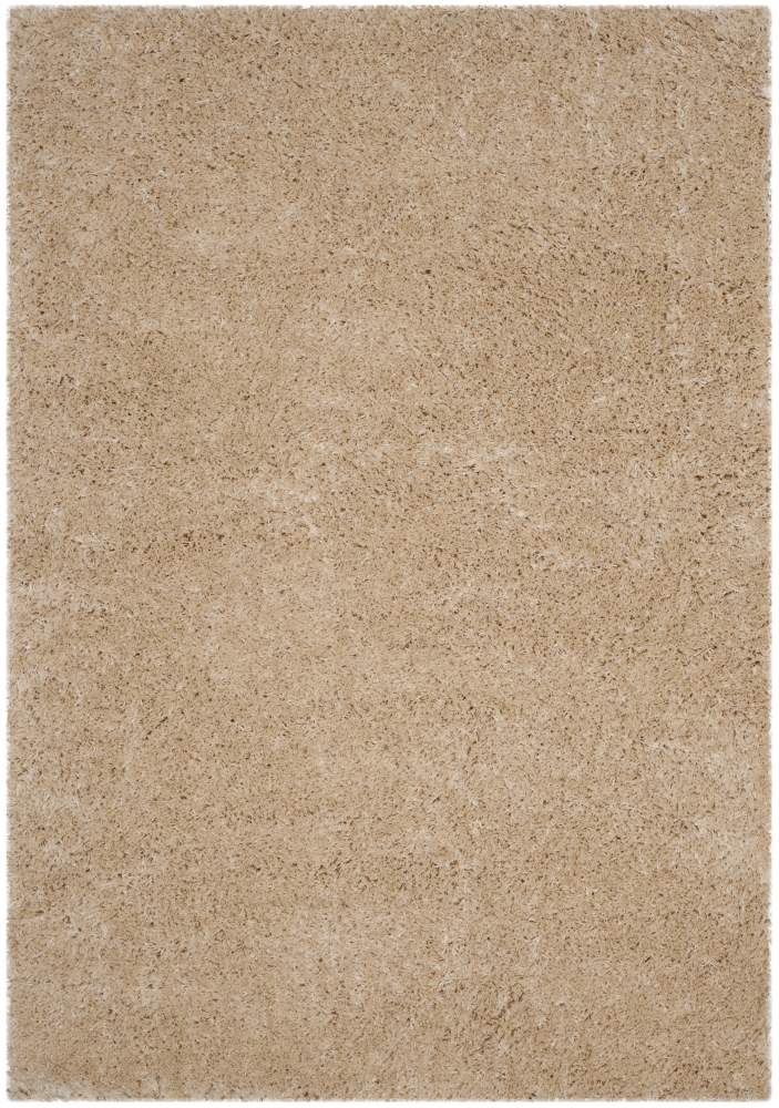 SAFAVIEH Polar Abbot Solid Shag Area Rug, Light Beige, 4" x 6"