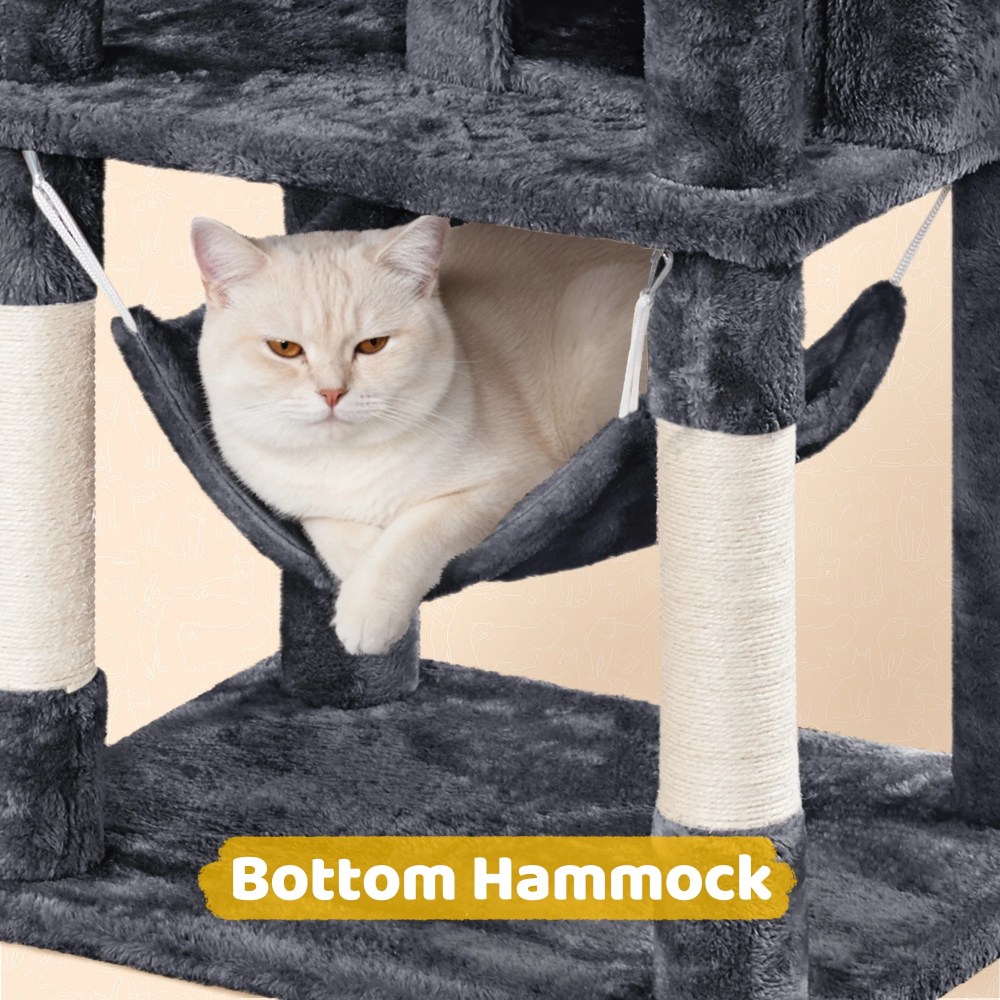 Renwick 67" H Multi-Level Cat Tree Cat Tower with Condos, Dark Gray - Image 8