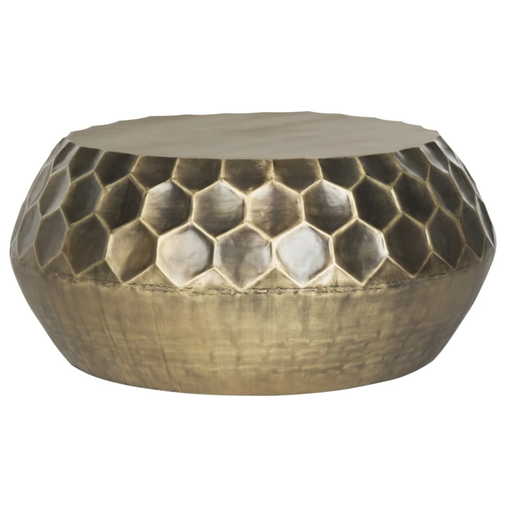 SAFAVIEH Roxanna Modern Solid Metal Coffee Table, Antique Brass - Image 4