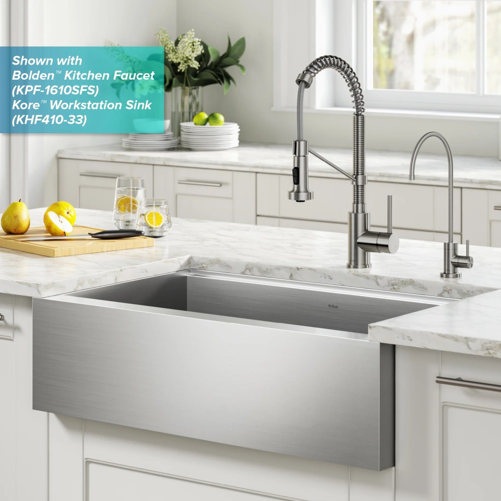 Purita 100 Lead-Free Kitchen Water Filter Faucet in Spot Free Stainless Steel - Image 3