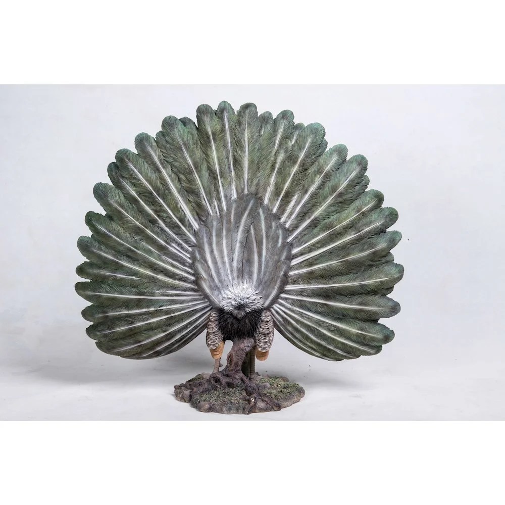 Hi-Line Gift Resin Animals Peacock Sculpture, Green - Image 2