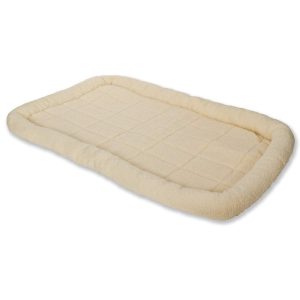 47" Fleece Pet Bed - Plush & Washable,  Ideal for Crates & Carriers,  Cream