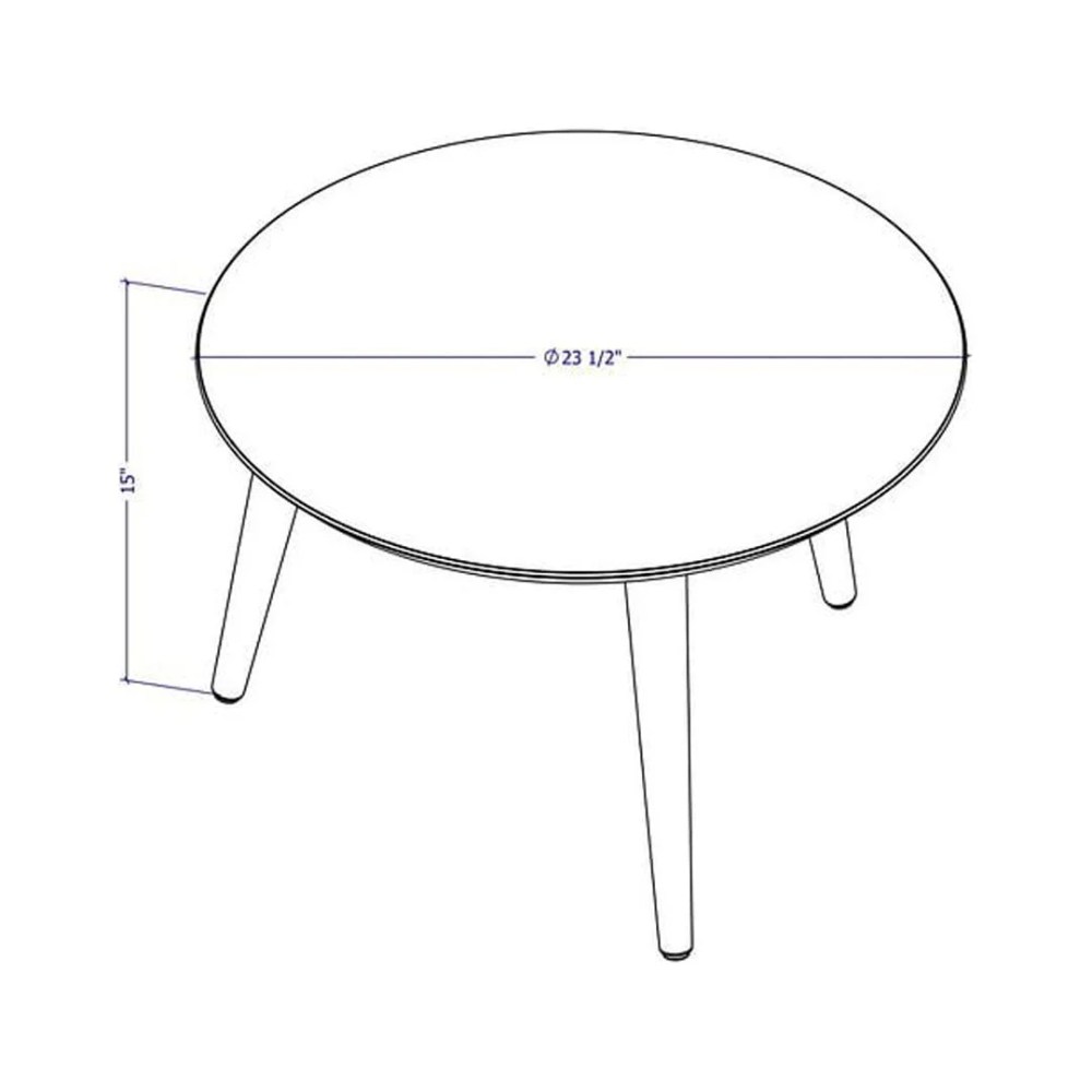 Manhattan Comfort Moore 23.34" Round Mid-High Coffee Table in White - Image 3