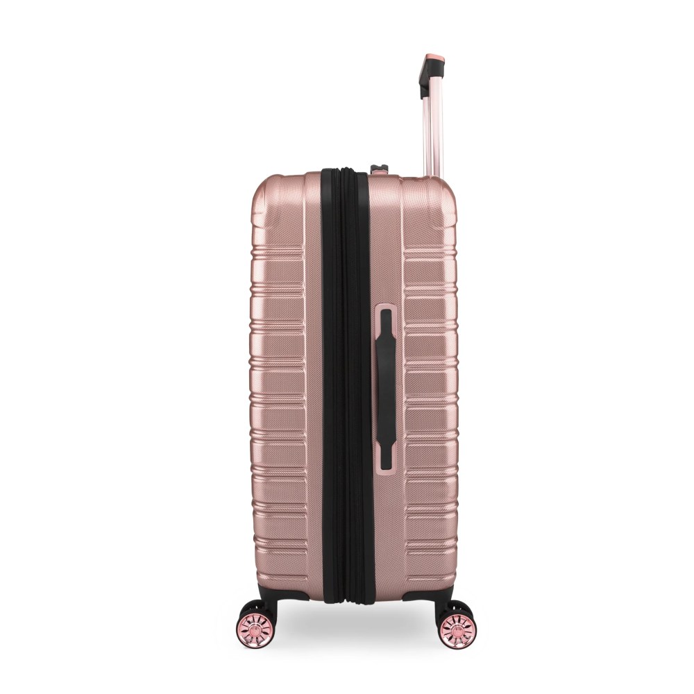 iFLY Fibertech 28" Large Checked Suitcase-Hardside Expandable Spinner Luggage for Travel, Rose Gold - Image 9
