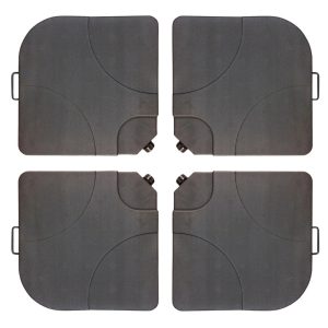 35-lb Resin Cross-Arm Umbrella Base Weights, Ebony, Set of 4