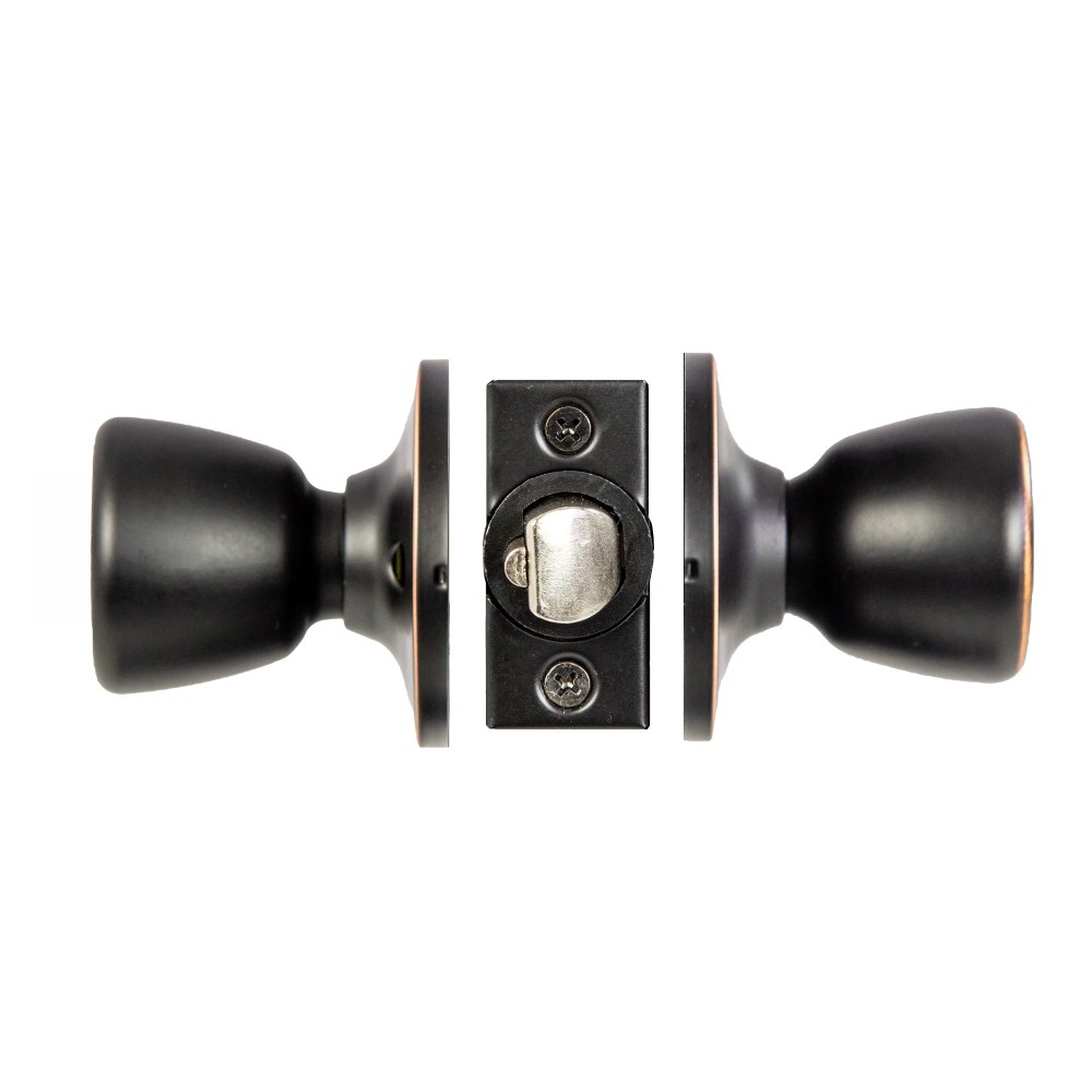 Oil Rubbed Bronze Passage Door Knob for Hall and Closet, Interior, 12-Pack - Image 2