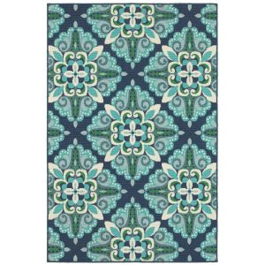 Avalon Home Mackay Floral Tile Indoor/Outdoor Area Rug