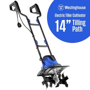 Westinghouse W14TCAC 14-Inch,10 Amp Corded Electric Tiller Cultivator for Gardening,with 4 Steel Blades