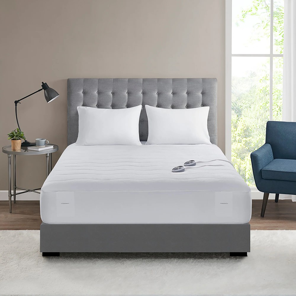 Serta Plush Heated Mattress Pad, Queen, White - Image 7