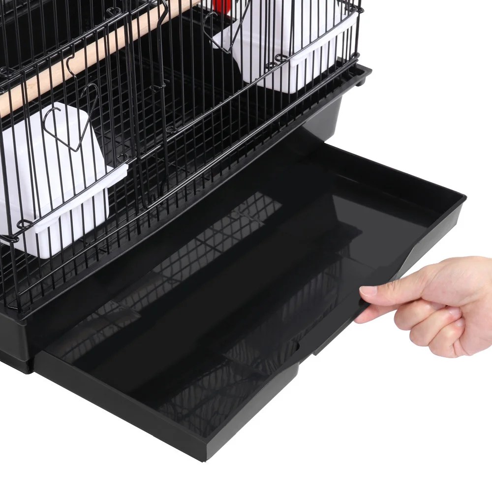 Renwick 39"H Metal Bird Cage Large Roof Top Huge House for Small Birds, Black - Image 4