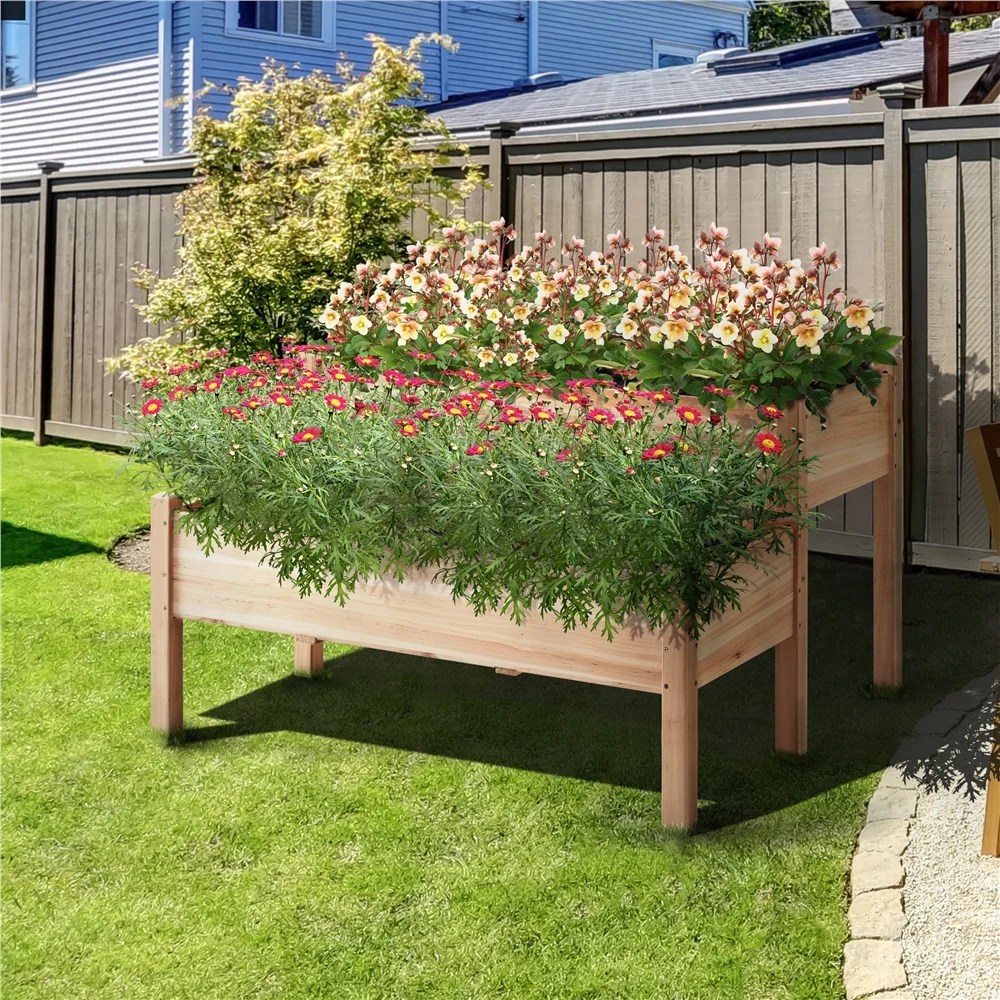 Alden design 2-tier Wooden Elevated Raised Garden Bed for Garden Yard Indoor Outdoor - Image 6
