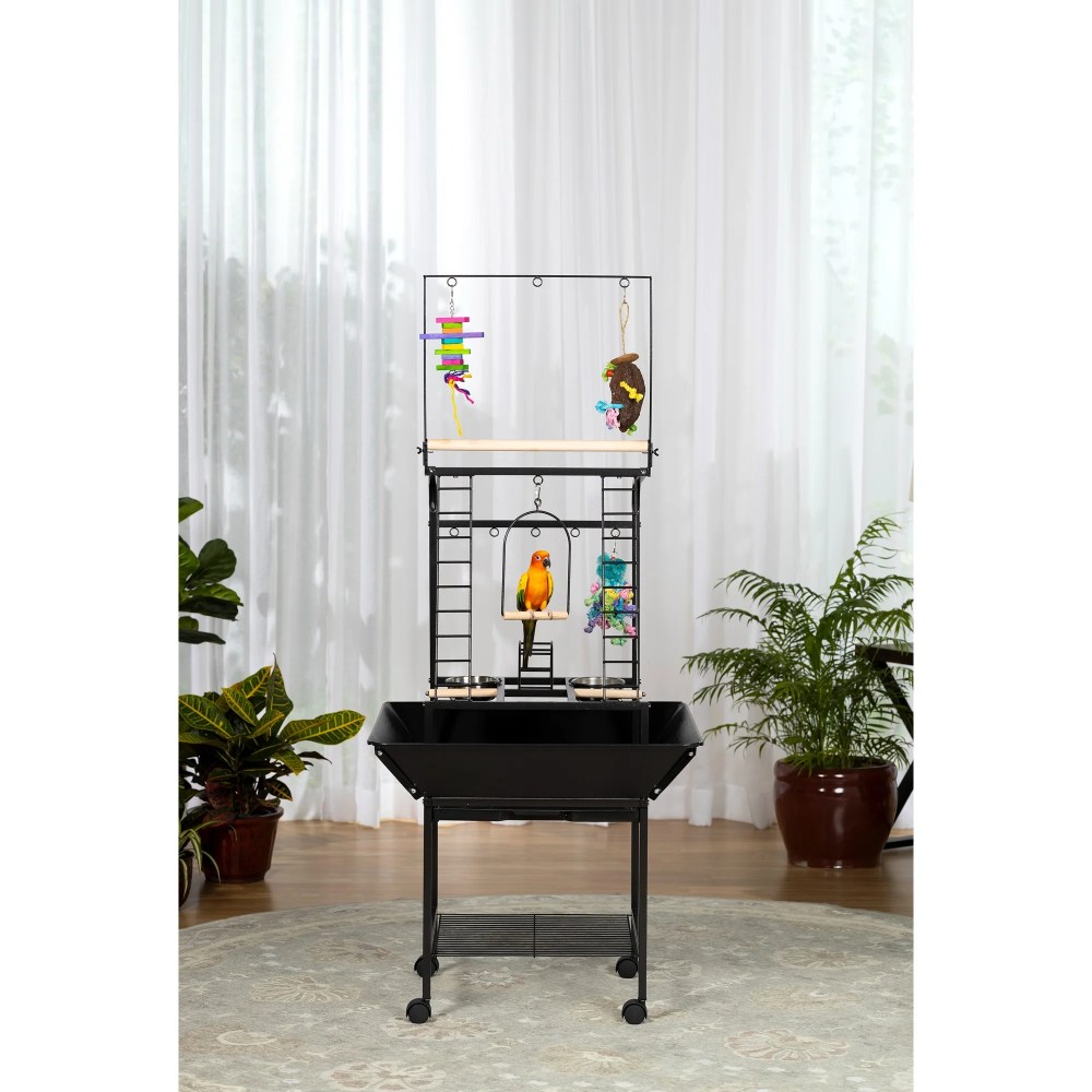Prevue Pet Products Wrought Iron Cockatiel Parrot Playstand, Black - Image 5