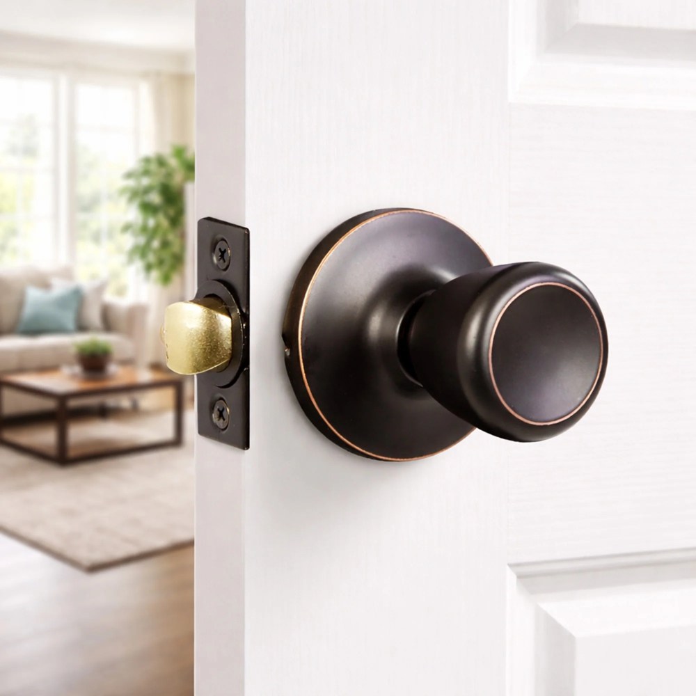 Oil Rubbed Bronze Passage Door Knob for Hall and Closet, Interior, 12-Pack - Image 13