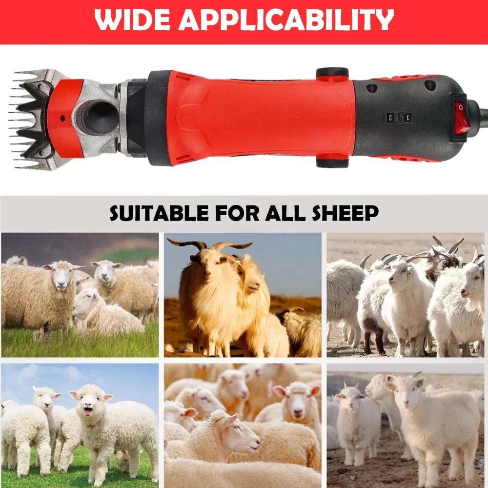 Petyoung 900W Electric Sheep Shears, 6-Speed Professional Grooming Clippers for Thick Coat Animals, Cats, Dogs, Pets - Image 12