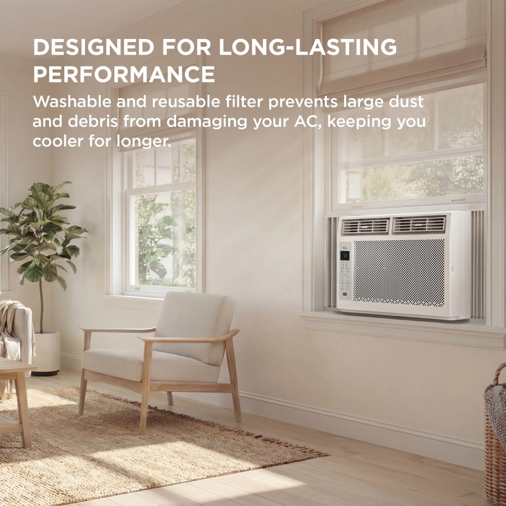 TCL 6, 000 BTU Window Air Conditioner (White) - 250 Sq ft, LED Display, Included Remote - W6W32 - Image 7