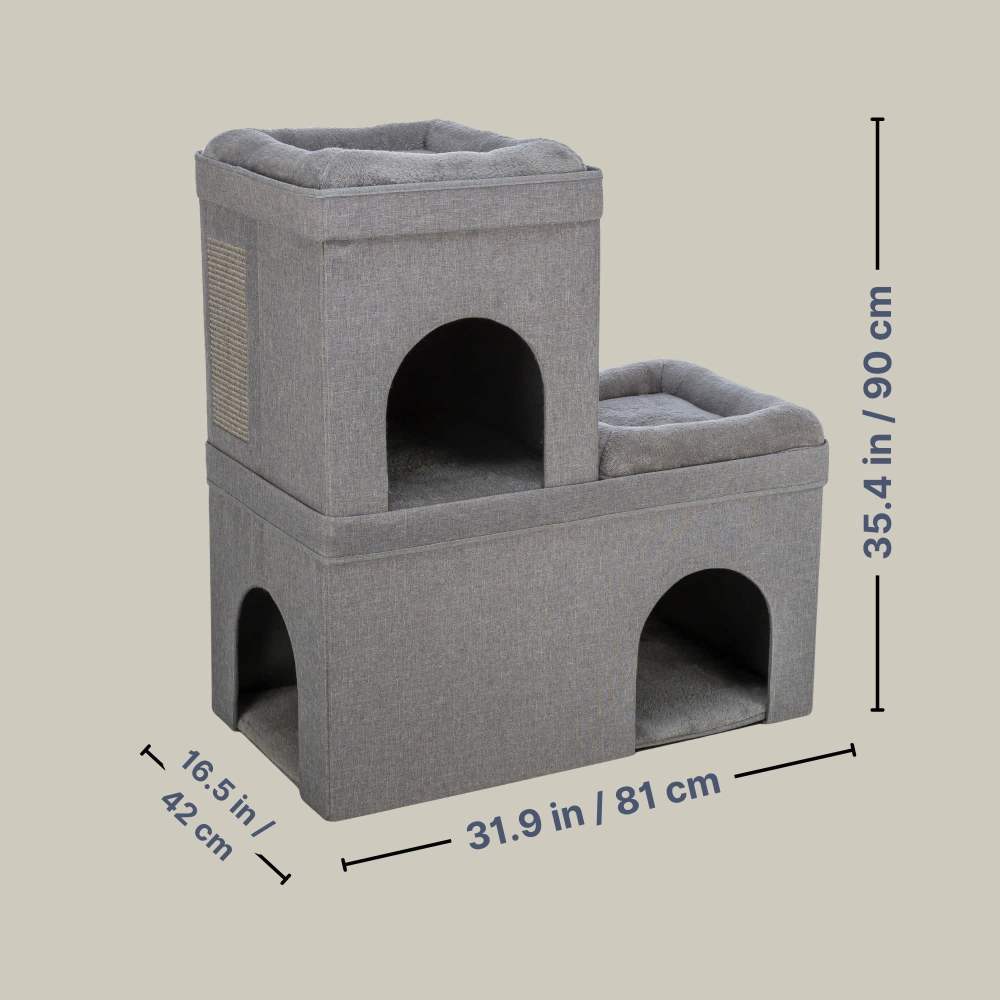 TRIXIE Crazy Cube Stackable Cat Condo with Sisal Scratching Surface, Cozy Hideaway, Gray - Image 5