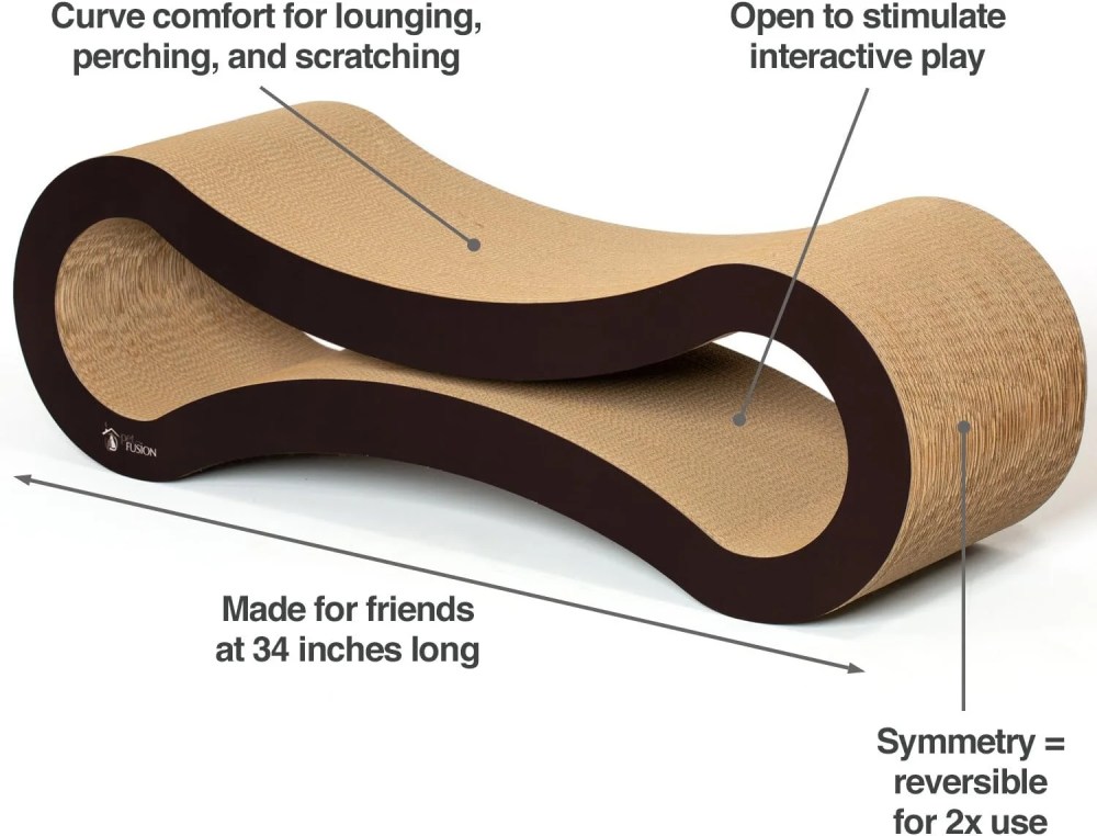 PetFusion Ultimate Reversible Infinity Cat Scratcher Lounge & Bed, Durable & Long Lasting, Brown - Image 5