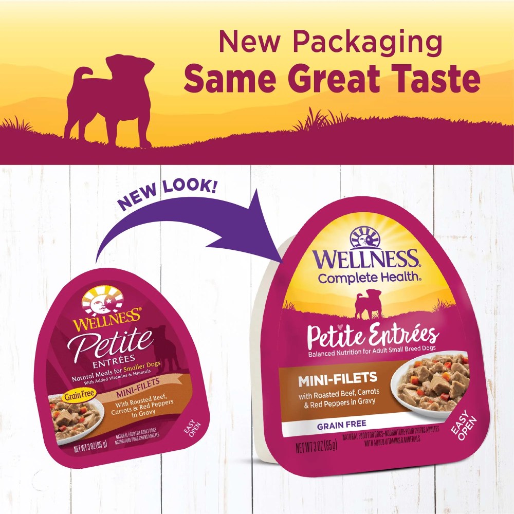 Wellness Petite Entres Mini Fillets Grain Free Natural Wet Small Breed Dog Food, Roasted Beef, Carrots - Image 4
