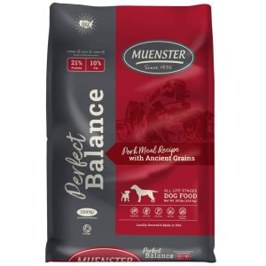 Muenster Perfect Balance Ancient Grains Pork Moderate Protein and Fat Dry Dog Food,  All Life Stages,  30 lb Bag