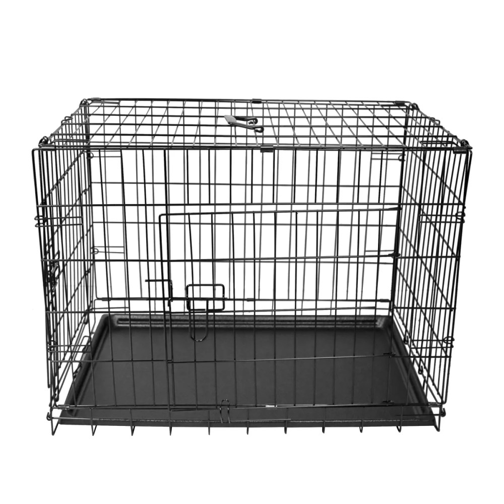 Geniqua Intermediate Black 36" 2-Dr Folding Pet Crate Cage Dog Cat Kennel Pen ABS Tray - Image 4