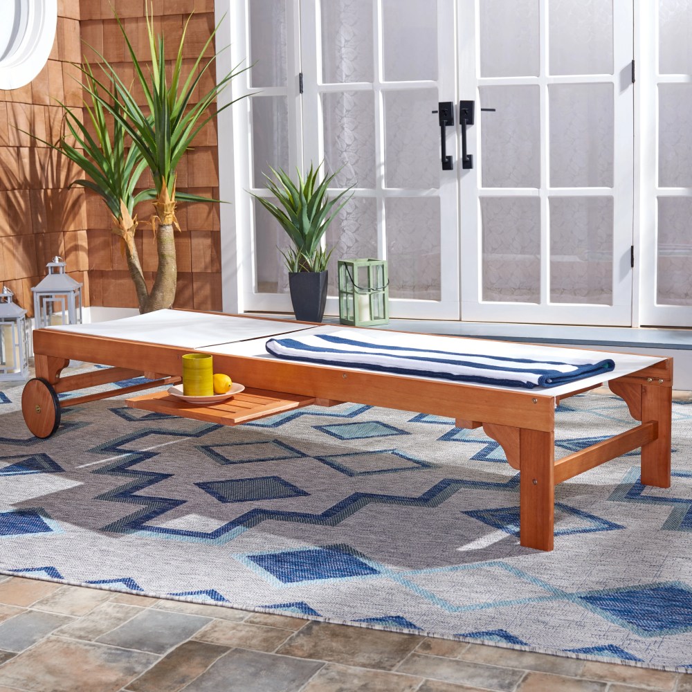 Safavieh Ralden Outdoor Patio Sunlounger - Natural/Beige - Image 3