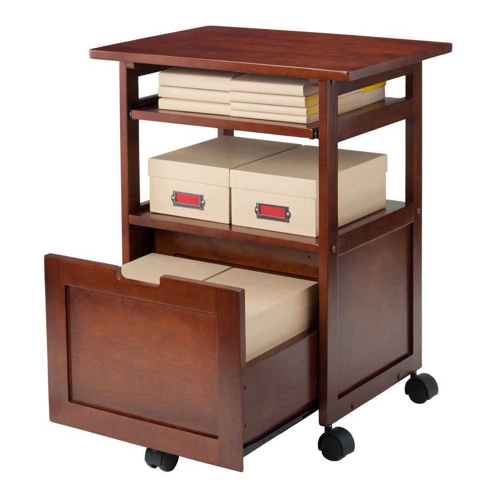 Winsome Piper Work Station, Keyboard, Walnut Finish - Image 6