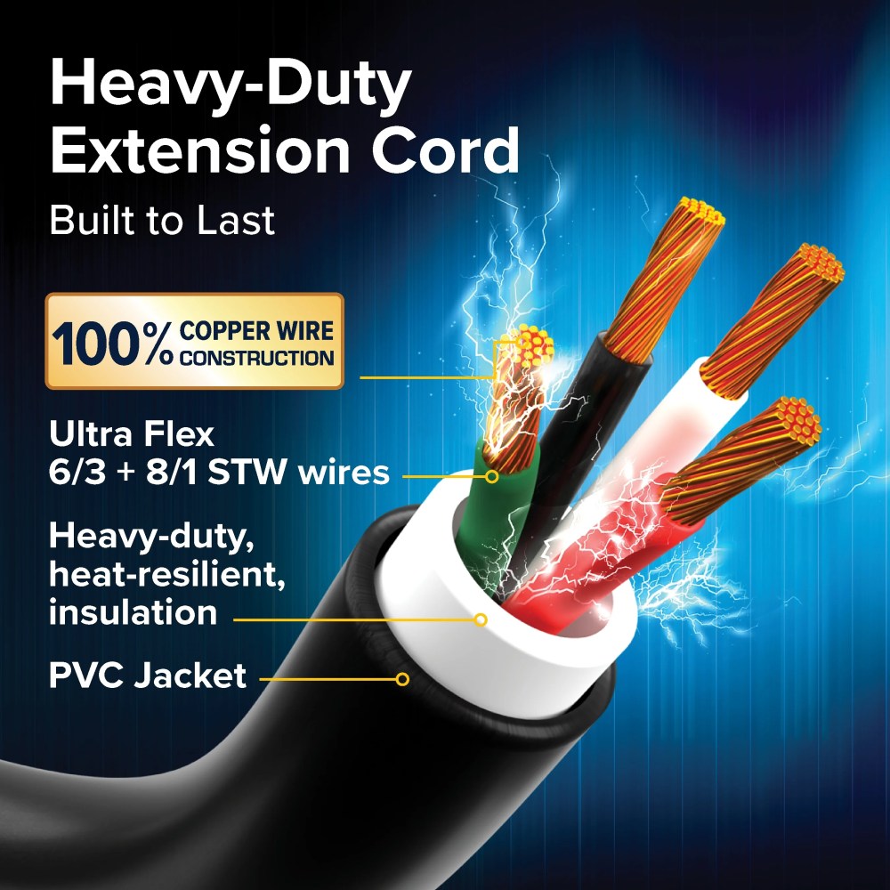 Camco Power Grip 15-Foot 50-Amp RV Extension Cord-125-250 Volts / 12500 Watts (55194) - Image 5