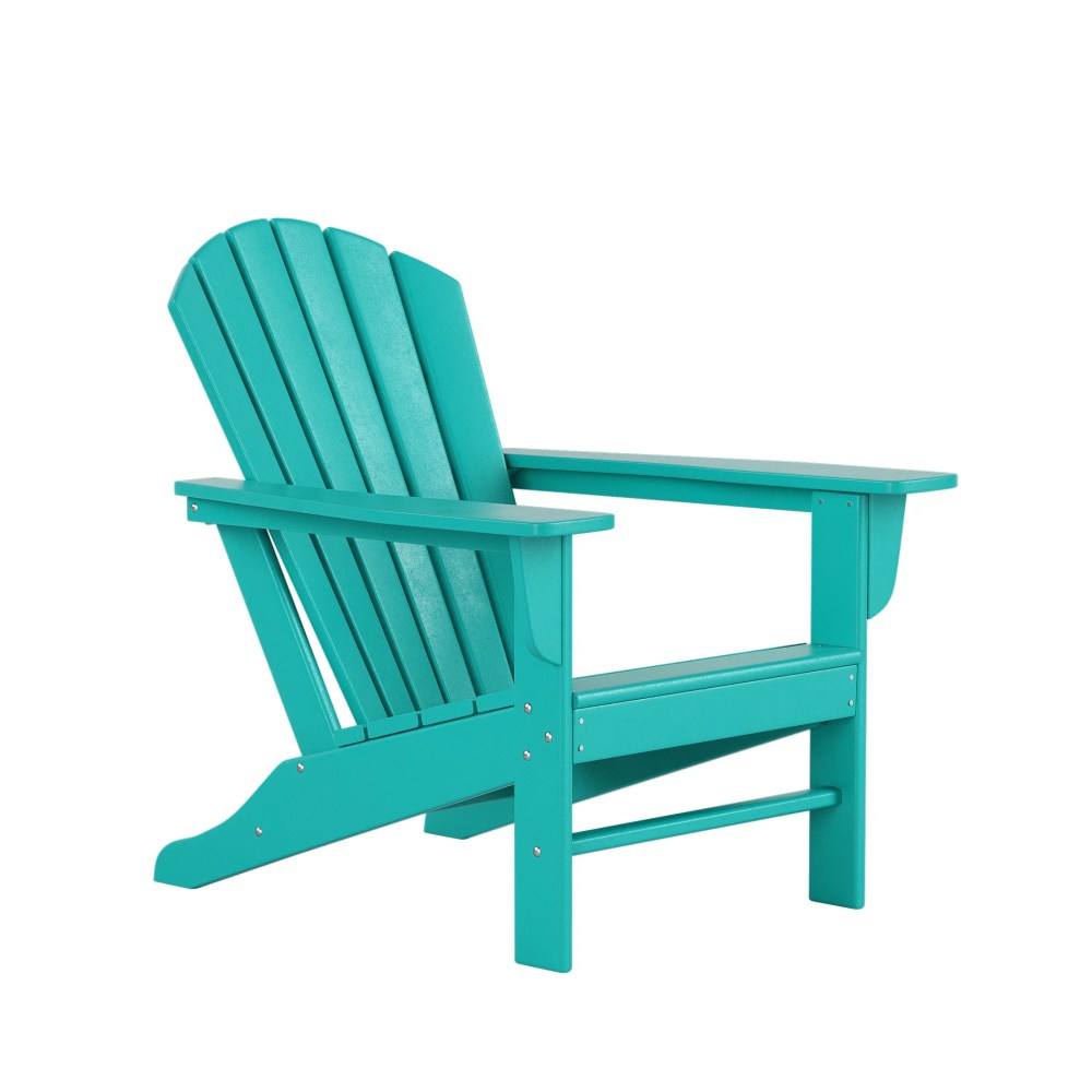 Westin Outdoor 4-Piece Adirondack Patio Chairs with Ottoman Footrest Set, Turquoise - Image 8