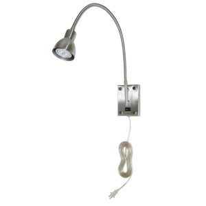 BO-119-BS Cal Lighting LED Wall Sconce with Gooseneck Arm-Brushed Steel Finish