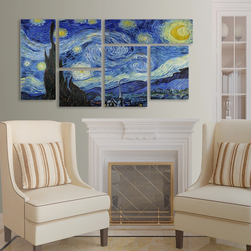 Trademark Fine Art 12X18 Landscape Canvas Wall Art 'Starry Night' by Vincent van Gogh - Image 2