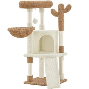 Renwick 42" Height Cactus Cat Tree with Scratching Posts and Platform,  Beige/Brown