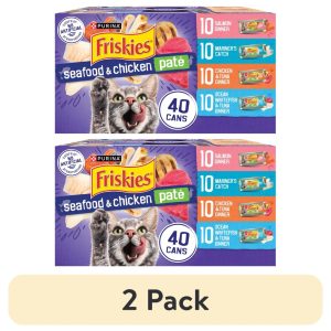 (2 pack) Purina Friskies Pate,  Soft Seafood and Chicken Variety Pack,  Wet Cat Food,  5.5 oz Cans