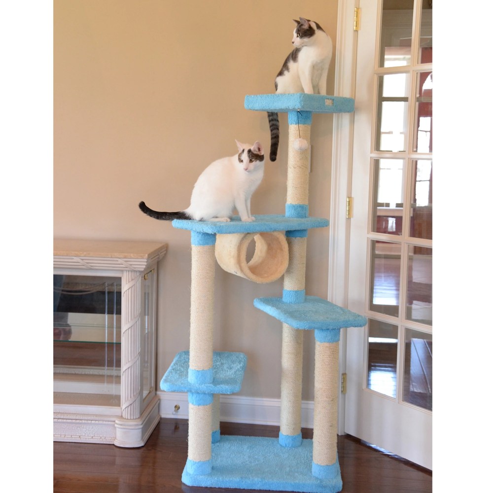 Armarkat Premium Medium Size Real Wood Cat Tree Model X6105, Sky Blue