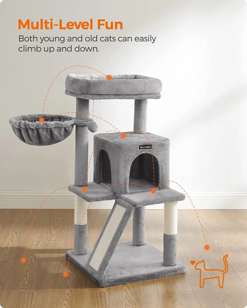 37.8-Inch Cat Tree Cat Condo Small Cat Tower with Widened Perch for Large Cats Indoor - Image 7