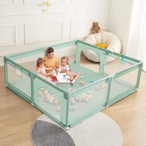 Baby Playpen, 5971" Large Baby Playard, Infant Activity Center with Anti-Slip Base, Green