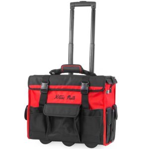 XtremepowerUS 18" Rolling Tool Bag,Waterproof Tool Bag with Wheels,Portable Storage Organizer Rolling Tool Tote,for Electrician,Construction