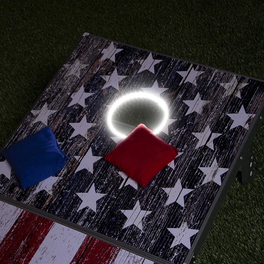GoSports LED American Flag Cornhole Set, Regulation Size, Aluminum Frame - Image 4