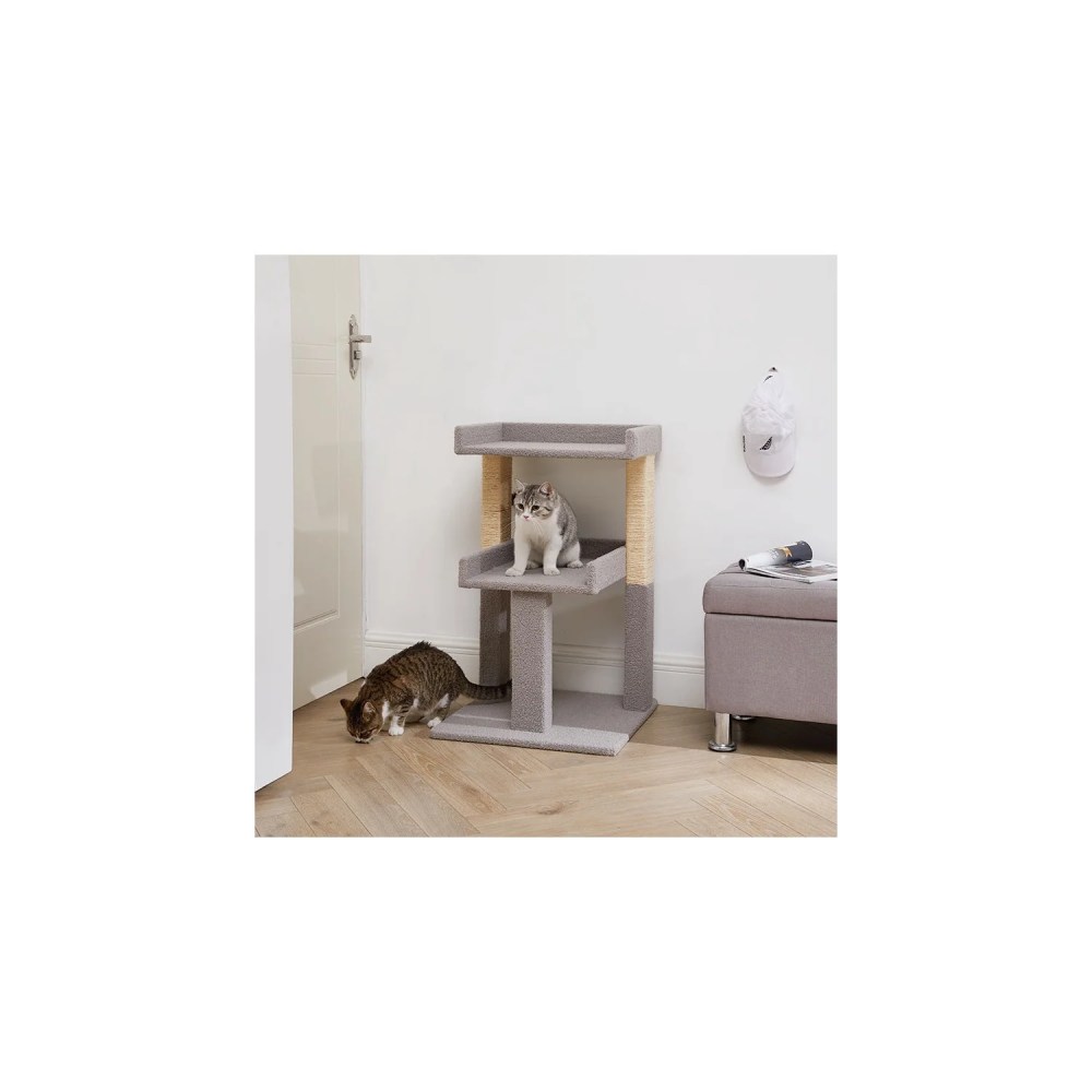 Lulu 2-Tier Cat Tree Tower for Indoor Cats-Large Cat Tower & Cat Condo for Large Cats Cat Tree House:Gray - Image 5